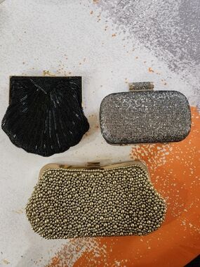 Vintage Evening Bags...Beaded Clutch Collection - Black, Silver, Gold